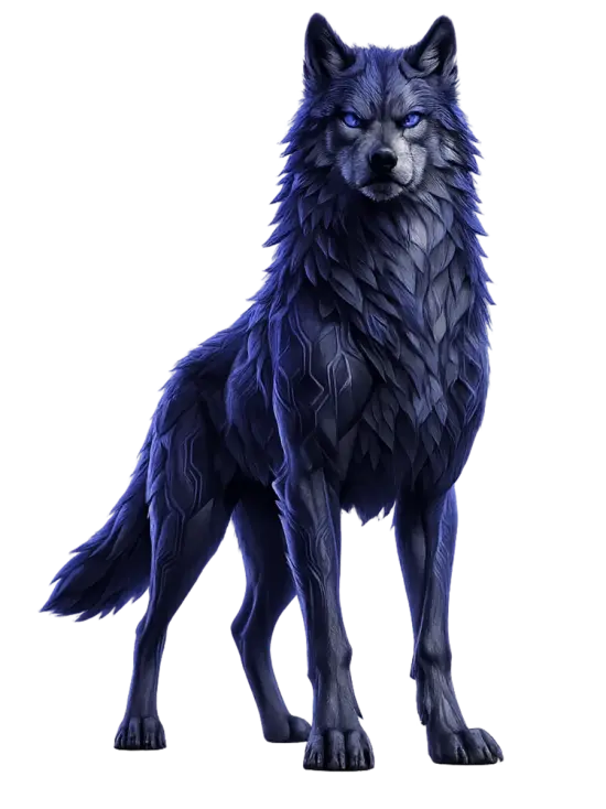 Fenrir, the WolfVPS wolf, standing guard