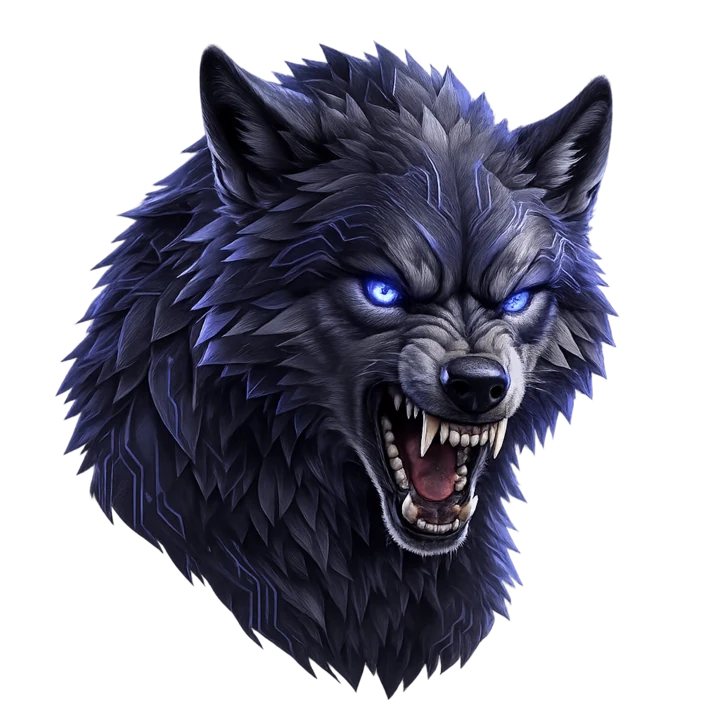 Fenrir the wolf snarling