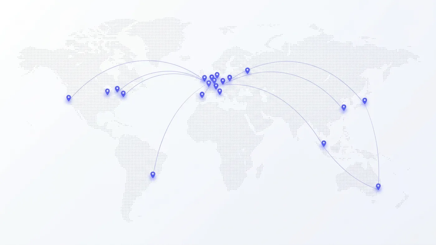World map of WolfVPS locations